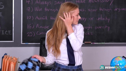 Sorority Mc Kenzie Sticks Three Fingers Deep In Her Pussy While On Her Teacher's Desk SD (2026)