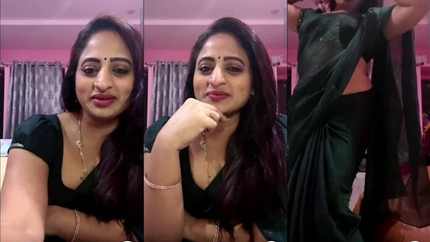 Sujatha Simhadri Tango Model In Black Saare Navel Showing SD (2026)