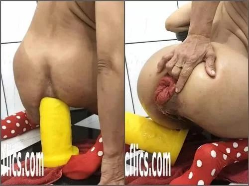 Sexy Milf Maria Shocking Size Yellow Dildo Penetration Fully In Prolapse - Bad Dragon Dildo, Monster Dildo [FullHD/MPEG-4/1.06 GB]