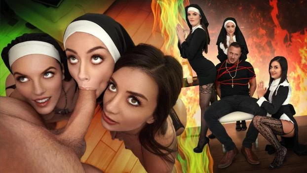Three Horny Nuns Fuck the Devil Out of Him with Natalie Brooks, Selena Love, Fiona Frost - 2025/FullHD